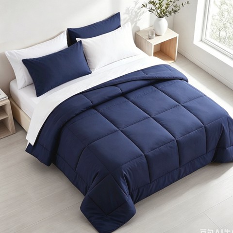 NTBAY 7-Piece Microfiber Comforter Set, Contrast Design Bedding Set with Deep Pocket Fitted Sheet, All Season Bed in a Bag