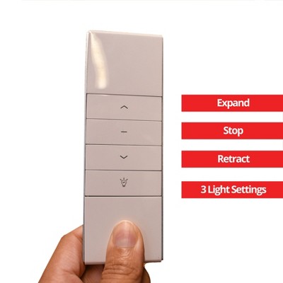 Black Motorized Semi-Cassette Patio Awning with LED Lights