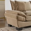 Akoasm Comfortable Velvet Double Sofa Bed with Pillows for Bedroom & Living Room-Khaki - 3 of 4