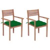 vidaXL Patio Chair Set of 2 Teak Solid Teak Wood Standard Stackable - 2 of 4