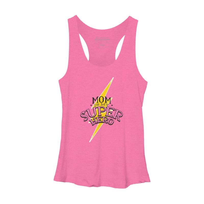 Women's Design By Humans Mom is My Super Hero Lightning Bolt By BlackBerry55 Racerback Tank Top, 1 of 3