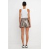 Women's High-waisted Faux Leather Short - Grey Lab - 3 of 4