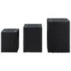 vidaXL Side Tables 3 pcs with Glass Top Black Poly Rattan - 2 of 4