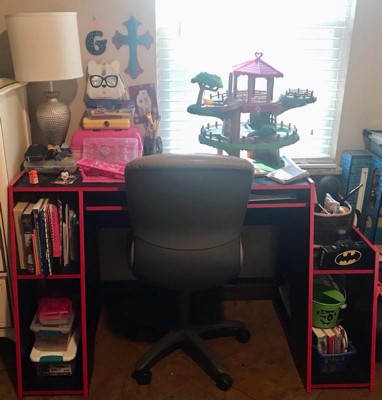 San Diego Gaming Desk Red And Black - Polifurniture : Target