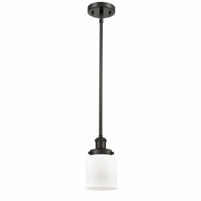 Bell - 1 Light Stem Hung Mini Pendant In Industrial Style-10 Inches Tall and 5 Inches Wide