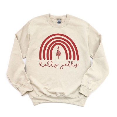 Simply Sage Market Women's Graphic Sweatshirt Holly Jolly Rainbow