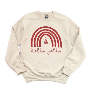 Simply Sage Market Women's Graphic Sweatshirt Holly Jolly Rainbow - 1 of 4