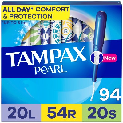 Tampax Pearl Tampons Trio Pack with Plastic Applicator and LeakGuard Braid - Light/Regular/Super Absorbency - Unscented