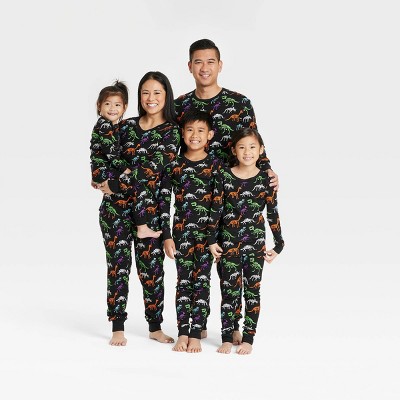 Halloween Dino Skeletons Matching Family Pajama Set - Hyde & EEK! Boutique™ Black