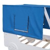 Full/Twin Size Car-Shaped Bed Wood Bed Frame with Tents, Ceiling Cloth and Wheels, 400LBS Weight Capacity for Kids Boys Girls Teens Bedroom - 2 of 4