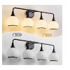 KAISITE 2 - Light Black and Gold Dimmable Bathroom Vanity Light with Globe Glass Shade - 3 of 4