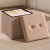SONGMICS HOME Small Folding Storage Ottoman, Foot Rest Stool, 15 x 15 x 15 Inches, Ottoman with Storage, Load up to 660 lb - 2 of 4