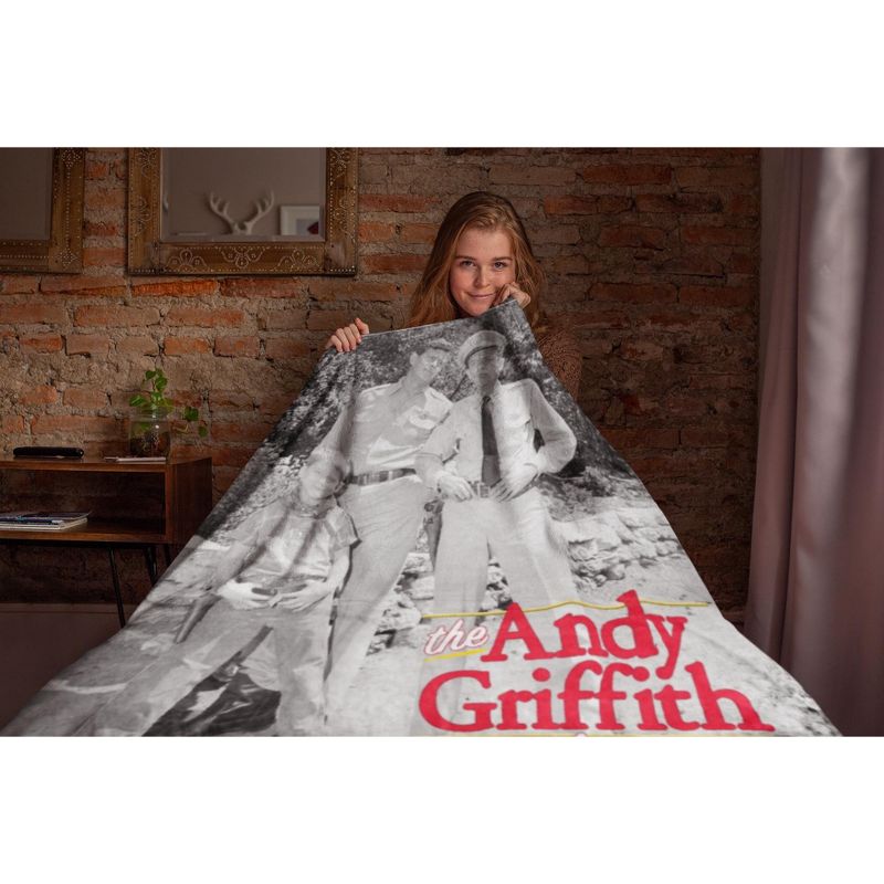 The Andy Griffith Show Andy Opie And Barney Soft Plush Fleece Throw Blanket White, 2 of 4