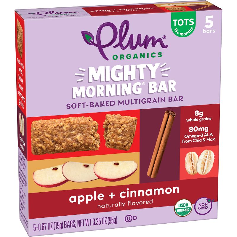 Plum Organics Mighty Morning Bars - Apple and Cinnamon - 0.67oz/5ct, 4 of 14
