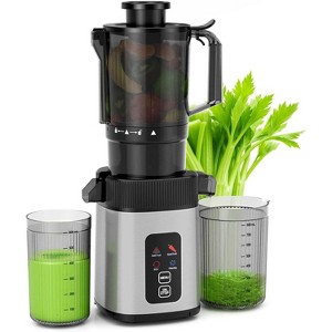 ZAFRO Cold Press Juicer with a 4.35 Wide Feed Chute for Whole Fruits and Vegetables, Button control, Slow Masticating juicer, Easy to Clean Low noise - 1 of 4
