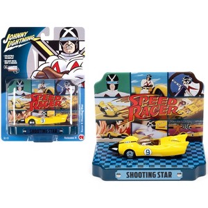 Racer X Shooting Star #9 Yellow with Collectible Tin Display "Speed Racer" 1/64 Diecast Model Car by Johnny Lightning - 1 of 3