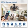 Aoibox 20" Black Farmhouse Caged Ceiling Fan with Light, Remote Control, Quiet DC Motor, for Bedroom Kitchen Living Dining Room - 3 of 4