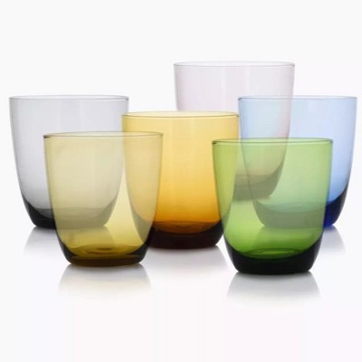 DUKA Set of 6 Colored Drinking Glasses 8 oz Tumbler