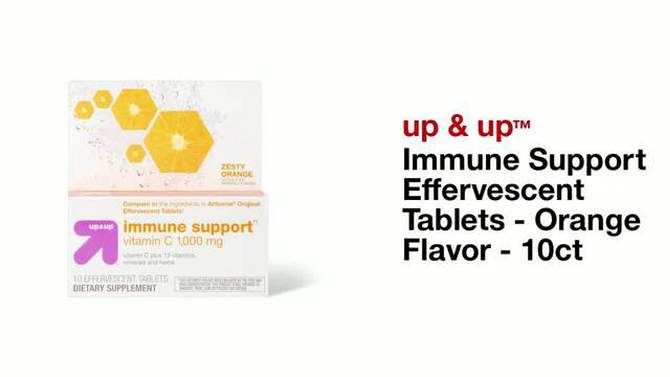 Immune Support Effervescent Tablets - Orange Flavor - 10ct - up &#38; up&#8482;, 2 of 6, play video
