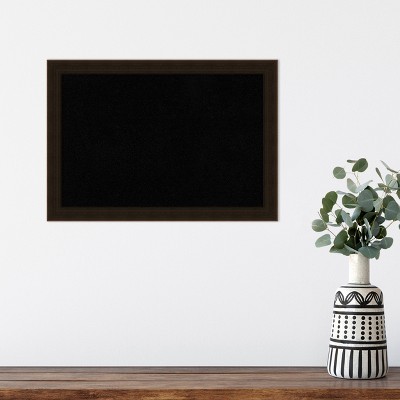 Espresso Brown Wood Framed Black Cork Bulletin Board 23" x 17"