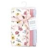Hudson Baby Infant Girl Cotton Flannel Burp Cloths, Soft Painted Floral 4 Pack, One Size - 2 of 4