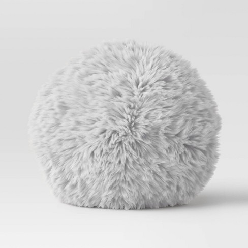 Long Faux Fur Round Throw Pillow Threshold Target