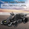 24V Go Karts for 6-12 Kids, Electric Ride on Drift Car with 2 x 150W Powerful Motors, 8mph Max Speed, Safety Belt, Music, Max Load 110lbs Ride on Toy - 3 of 4