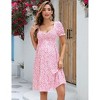 Clearlove Women's Chicken Heart Neck Short Sleeve Printed Comfortable Stylish Maternity Crop Dress - 2 of 4