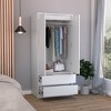 Austin 2 Drawers Armoire, Double Door, Hanging Rod -White - 4 of 4