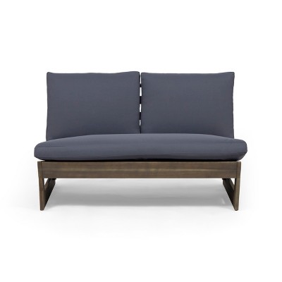 Christopher Knight Home Sherwood Outdoor Acacia Wood Loveseat with Cushions