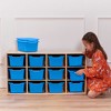 ECR4Kids Streamline 12 Cubby Tray Cabinet with 15 Scoop Front Storage Bins, 3x4, Natural - 4 of 4