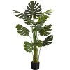 Monarch Specialties Artificial Plant 55 inch Tall Monstera Tree Indoor Faux Fake Floor Greenery Potted Real Touch Decorative Green Leaves Black Pot - image 2 of 4