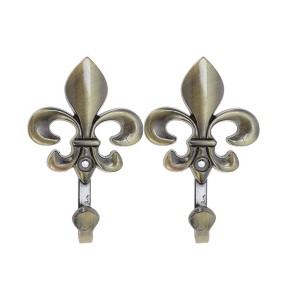 Unique Bargains Curtain Holdbacks Flower Hooks Zinc Alloy 3.74"x2.36" 1 Pair - 1 of 4