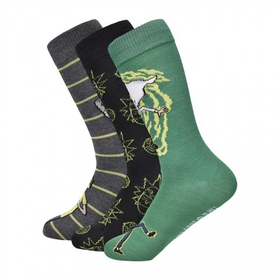 Mens Rick And Morty Swirling Portal Crew Socks 3-Pair Box Set