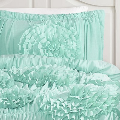 2pc Twin/Twin XL Serena Comforter Set Aqua - Lush Décor