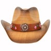 grinderPUNCH Classic Western Outback Cowboy Hat - Mens & Womens Straw Cowgirl Style for Rodeo, Ranch, and Everyday Wear - 4 of 4