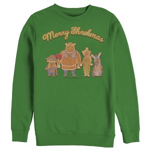 Men's Shrek Christmas Gingerbread Cookies Sweatshirt - 1 of 3