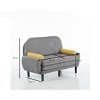 Modern Corduroy Loveseat with 2 Pillows, Recliner Lounge Chair, Compact Sleeper Sofa Bed for Small Apartment or Living Room – The Pop Home - 4 of 4