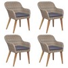 vidaXL 5 Piece Patio Dining Set with Cushions Brown - 4 of 4