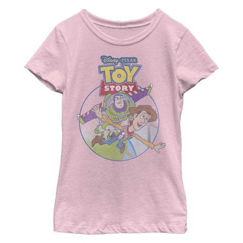 Toy Story Girl's Toy Story Duo Take Off T-Shirt - Light Pink - Small