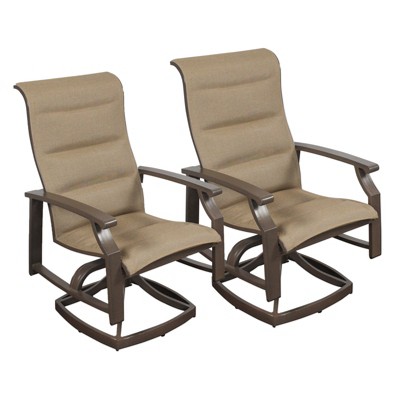 Courtyard Casual Madison Padded-Sling Swivel Dining Chair  Alum frame in powder coating Padded Textiline Sling