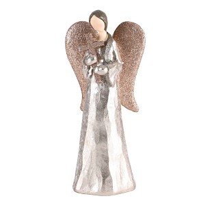Dicksons Angel Cradling Cross - Gold Glitter - 7.5 x 3.5 Inch Gold/Silver Tone Resin Collectible Tabletop Figurine - 1 of 1