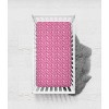 Bacati - Ikat Bright Pink Leopard Muslin 100 percent Cotton Muslin Universal Baby US Standard Crib or Toddler Bed Fitted Sheet - 3 of 4