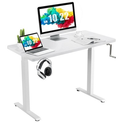 Tangkula 48" Sit to Stand Desk Adjustable Standing Workstation w/ Crank
