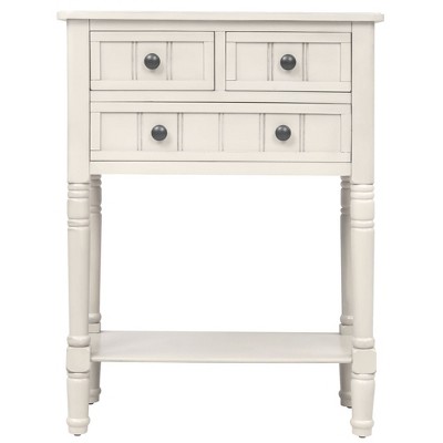 NicBex 23.7"Console Table Modern Entryway Table with 3 Drawers and Open Shelf Slim Sofa Table for Small Space,Hallway,Living Room