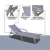 LeisureMod Marlin Patio Sling Chaise Lounge Chair With Arms in Grey Aluminum, Black - 2 of 4