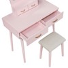 Sapphtopaz Makeup Vanity Desk Contemporary Makeup Table with 3-Mode Lighted Mirror, Socket, Drawer, 3 Shelves for Bedroom, Powder Room - 4 of 4