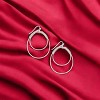 Slickblue Women's Drop Earrings, Metal Oval Hoops with Wire Wrap Detail, Lightweight Design, Gold/Silver, 2.5" - 3 of 3