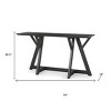 HomeRoots 54" Brown Solid Wood Trestle Console Table - 3 of 4
