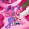 Infurnic Doll Playsets Kids Vanity Set with Mirror and Stool, Girls Makeup Table with Light and Sound, 15 Accessories, Pink, 19.10"*4.10"*24.00" - 2 of 4